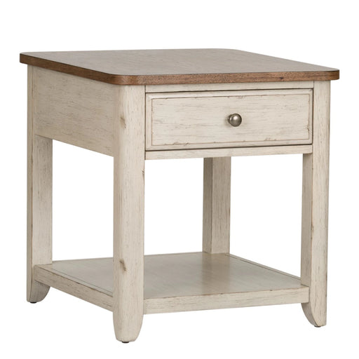 Farmhouse Reimagined End Table with Basket in Antique White image