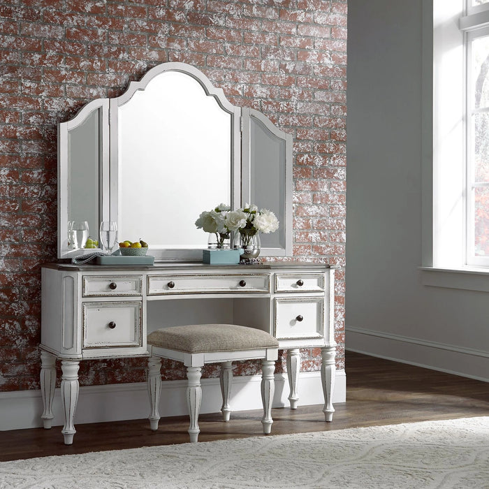 Magnolia Manor Vanity Stool in Antique White image