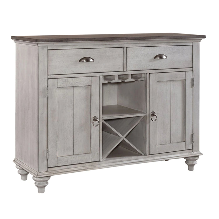 Ocean Isle Buffet in Antique White with Weathered Pine image