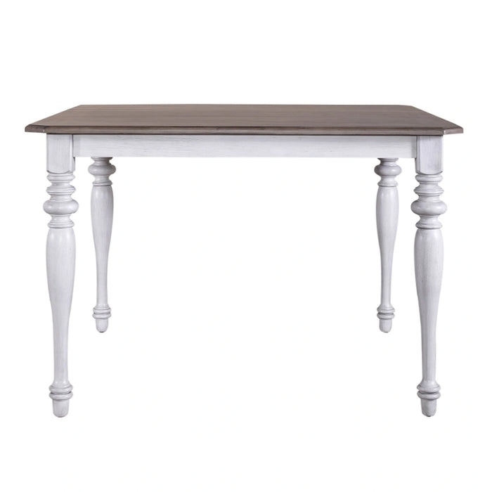Ocean Isle Gathering Table in Antique White with Weathered Pine image