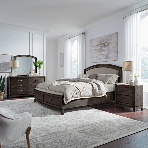 Avalon King Uph Storage Bed, Dresser & Mirror, Night Stand image