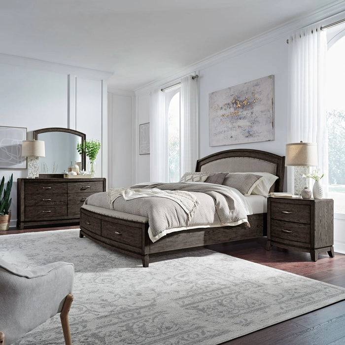 Avalon King Uph Storage Bed, Dresser & Mirror, Night Stand image