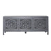 Marisol 65 Inch 3 Door Accent TV Stand in Weathered Honey and Soft Wash Gray image