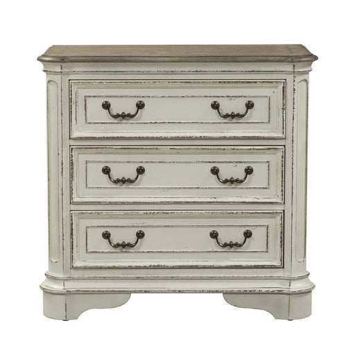 Magnolia Manor 3 Drawer Bedside Chest in Antique White image