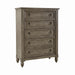 Americana Farmhouse 5 Drawer Chest in Dusty Taupe and Black image