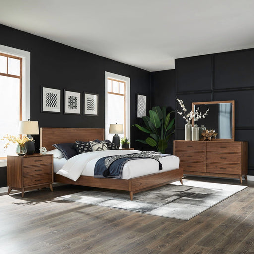 Century Modern King Platform Bed, Dresser & Mirror, Night Stand image
