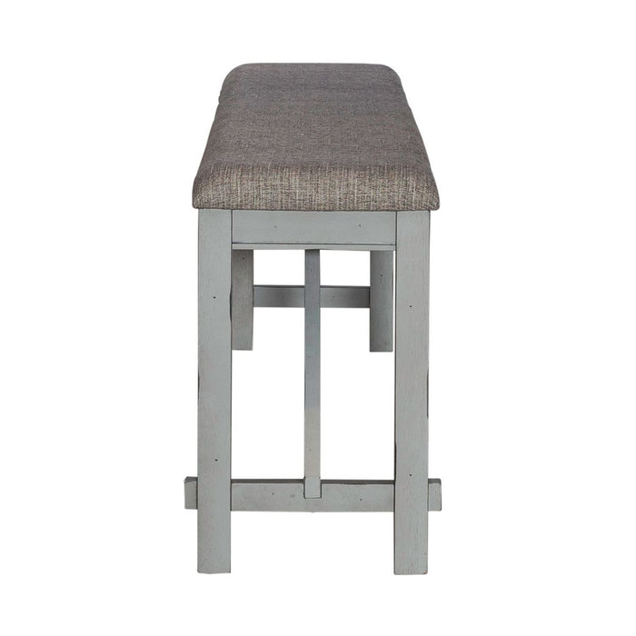 Liberty Furniture Newport Counter Height Dining Bench in Smokey Grey