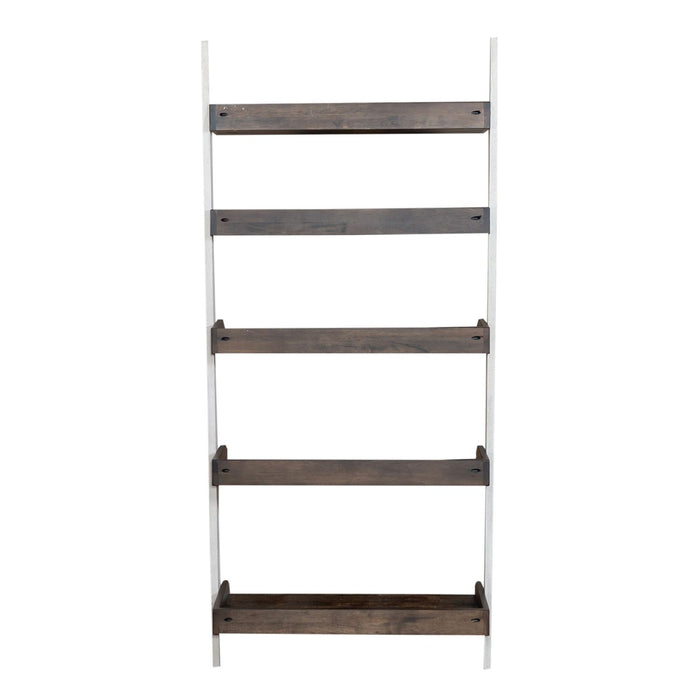 Farmhouse Leaning Bookcase in White/Oak - Plourde Furniture Co (Caribou, ME)