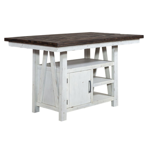Farmhouse Gathering Table in White/Oak - Plourde Furniture Co (Caribou, ME)