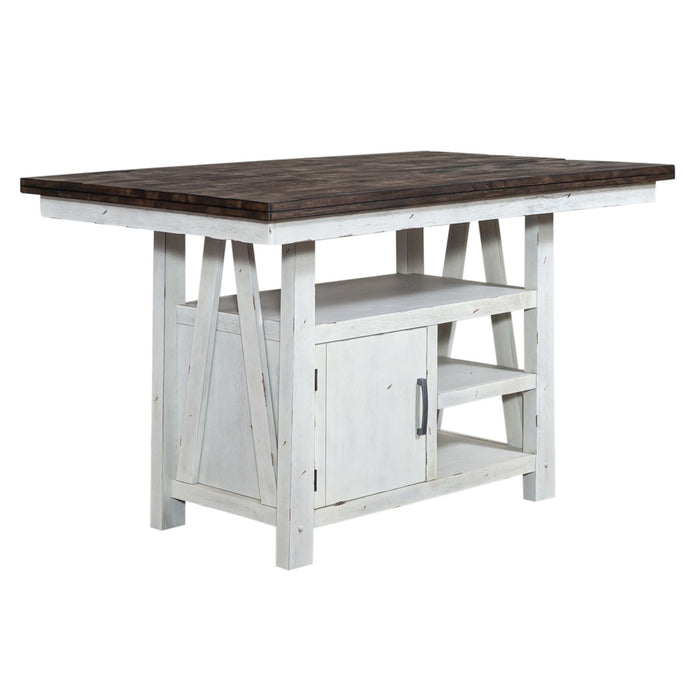 Farmhouse Gathering Table in White/Oak - Plourde Furniture Co (Caribou, ME)