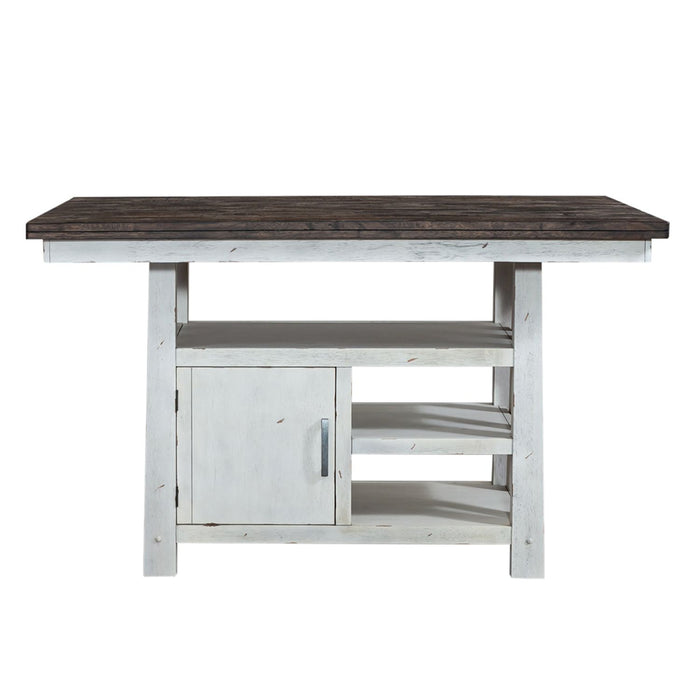 Farmhouse Gathering Table in White/Oak - Plourde Furniture Co (Caribou, ME)