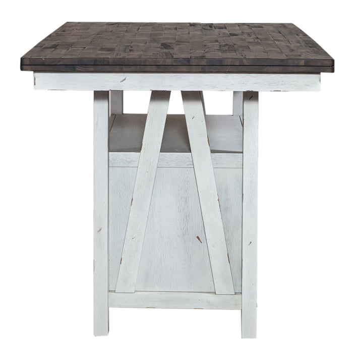 Farmhouse Gathering Table in White/Oak - Plourde Furniture Co (Caribou, ME)