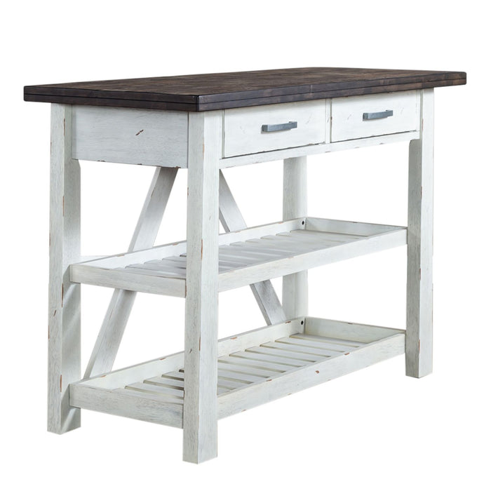 Farmhouse Server in White/Oak - Plourde Furniture Co (Caribou, ME)
