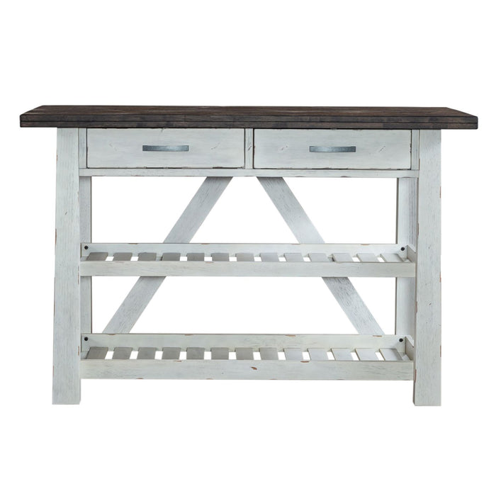 Farmhouse Server in White/Oak - Plourde Furniture Co (Caribou, ME)