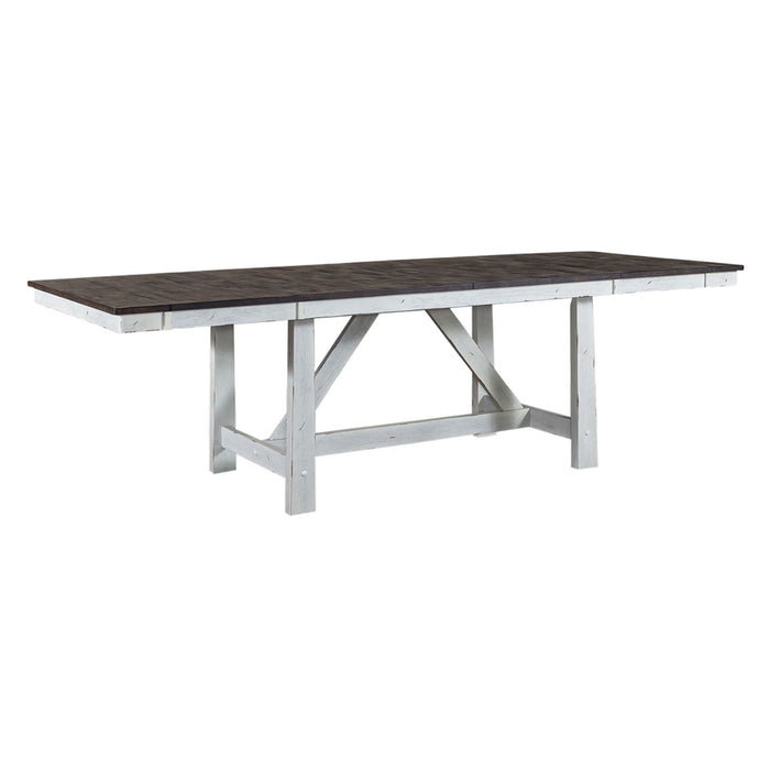 Farmhouse Trestle Table in White - Plourde Furniture Co (Caribou, ME)
