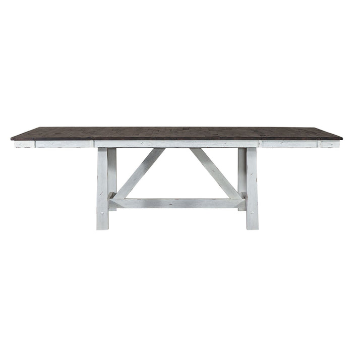 Farmhouse Trestle Table in White - Plourde Furniture Co (Caribou, ME)