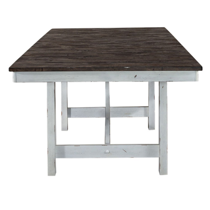 Farmhouse Trestle Table in White - Plourde Furniture Co (Caribou, ME)