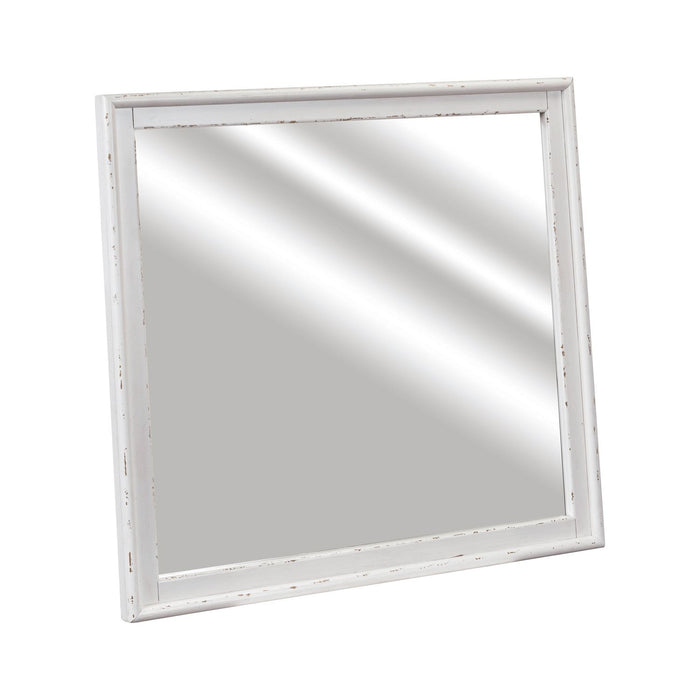 Backroads Landscape Mirror in Weathered White/Parchment Brown - Plourde Furniture Co (Caribou, ME)