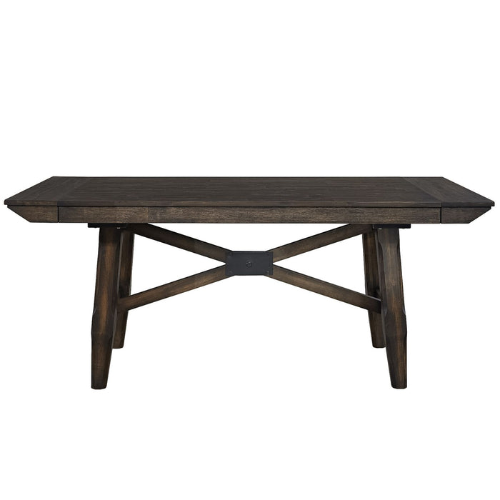 Double Bridge Trestle Table in Dark Chestnut - Plourde Furniture Co (Caribou, ME)