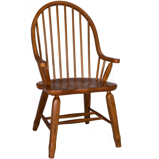 Treasures Bow Back Arm Chair in Oak (Set of 2) - Plourde Furniture Co (Caribou, ME)