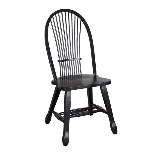 Treasures Sheaf Back Side Chair in Black (Set of 2) - Plourde Furniture Co (Caribou, ME)
