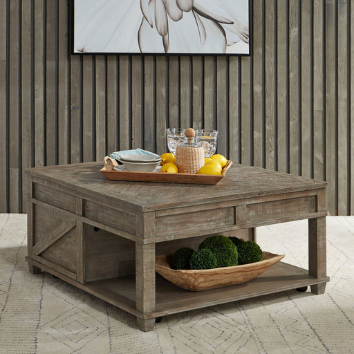 Parkland Falls Square Lift Top Cocktail Table in Weathered Taupe - Plourde Furniture Co (Caribou, ME)