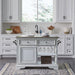 Magnolia Manor Bar Cart in Antique White & Weathered Bark EST SHIP TIME APPX 4 WEEKS image