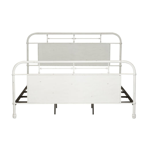 Vintage Series King Metal Bed in Antique White - Plourde Furniture Co (Caribou, ME)