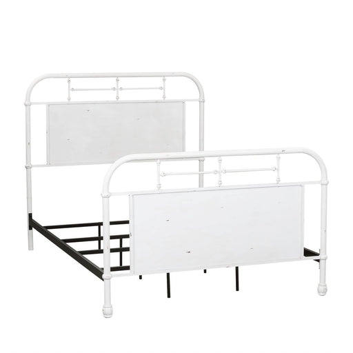Vintage Series Full Metal Bed in Antique White - Plourde Furniture Co (Caribou, ME)