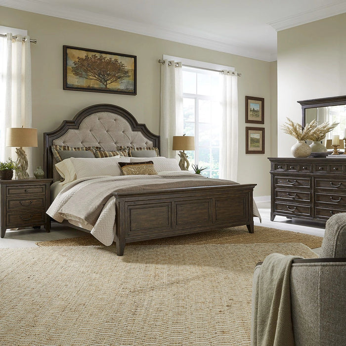 Paradise Valley King Uph Bed, Dresser & Mirror, Night Stand image