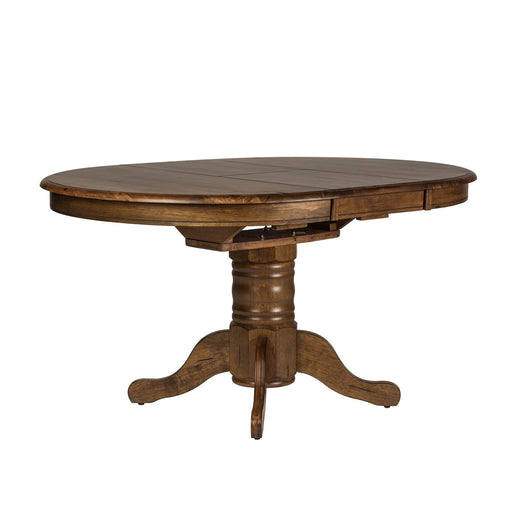Carolina Crossing 5 Piece Pedestal Table Set - Plourde Furniture Co (Caribou, ME)