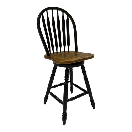 Carolina Crossing Windsor Swivel Counter Chair - Black - Plourde Furniture Co (Caribou, ME)