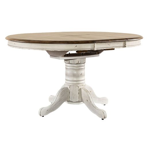 Carolina Crossing 5 Piece Pedestal Table Set- White - Plourde Furniture Co (Caribou, ME)