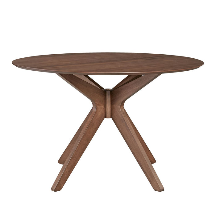Space Saver Round Pedestal Table in Satin Walnut - Plourde Furniture Co (Caribou, ME)