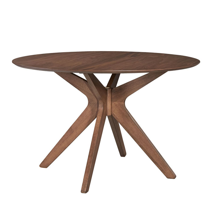 Space Saver Round Pedestal Table in Satin Walnut - Plourde Furniture Co (Caribou, ME)