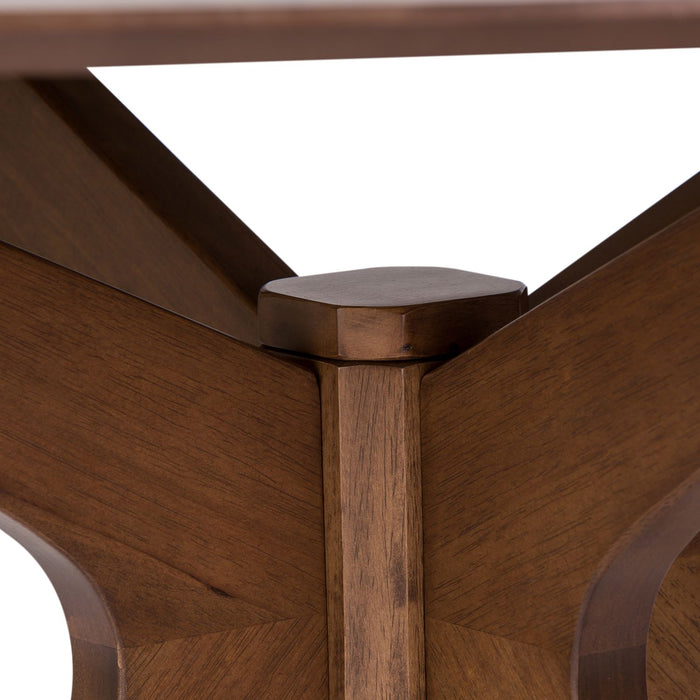 Space Saver Round Pedestal Table in Satin Walnut - Plourde Furniture Co (Caribou, ME)
