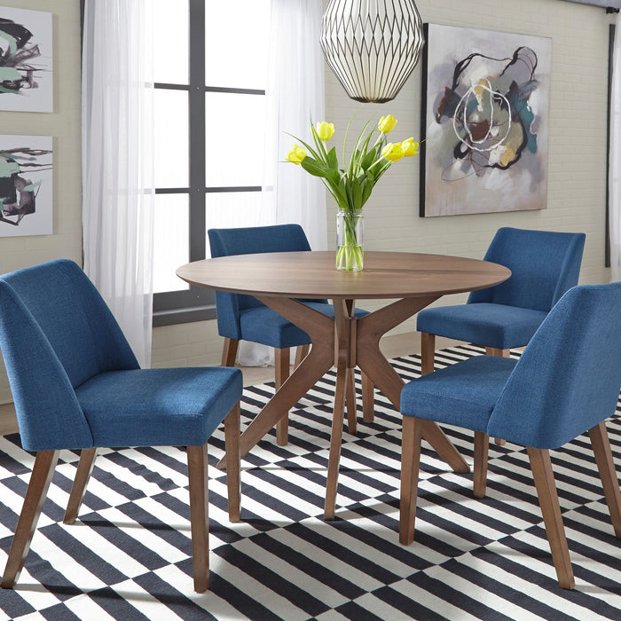 Space Saver Round Pedestal Table in Satin Walnut - Plourde Furniture Co (Caribou, ME)