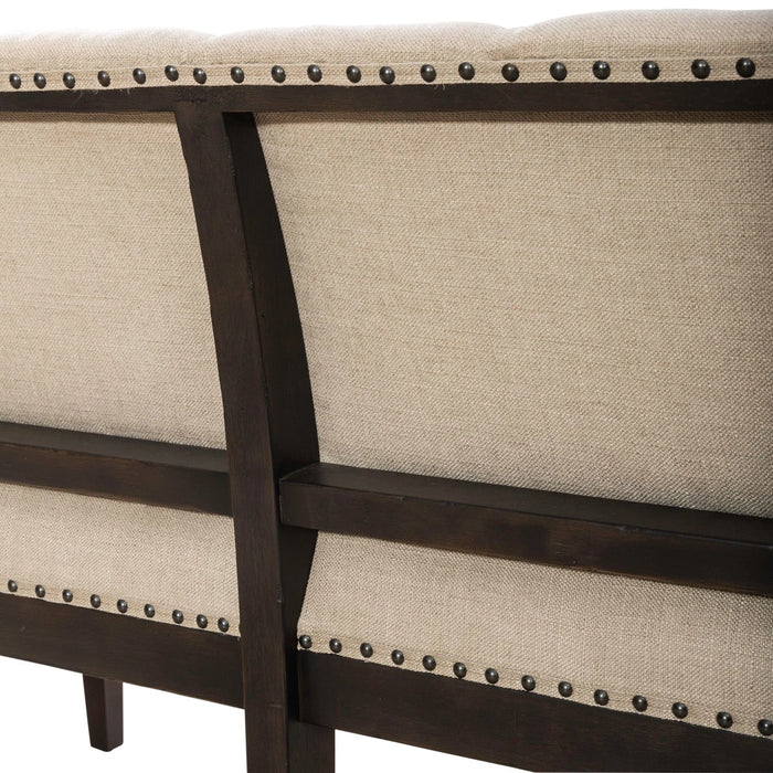 Americana Farmhouse Uph Shelter Dining Bench in Dusty Taupe & Black image