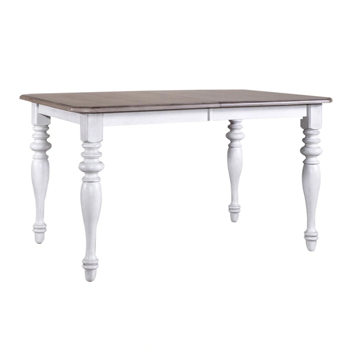 Ocean Isle Rectangular Leg Table in Antique White with Weathered Pine image
