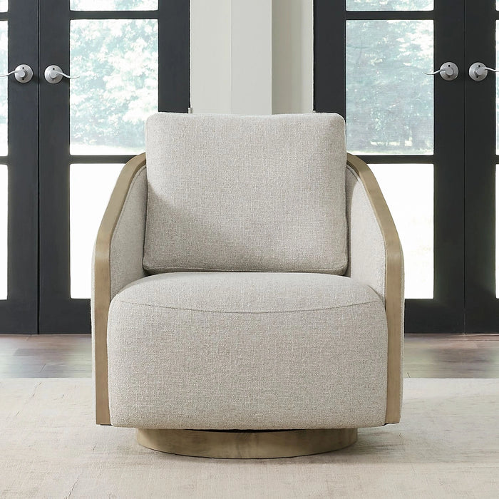 Nora Uph Swivel Accent Chair - Light Brown image
