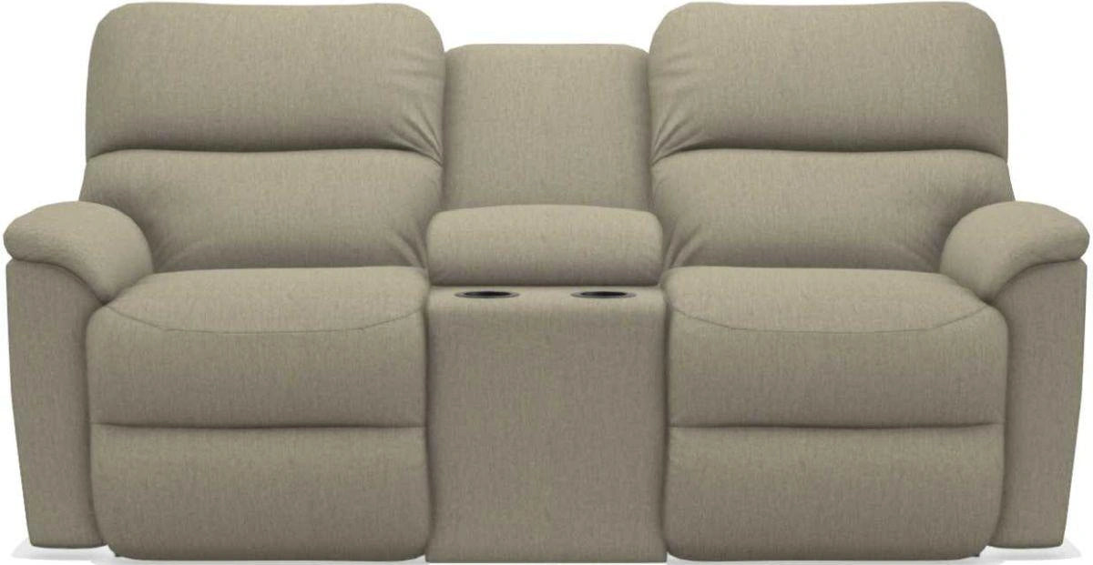 La-Z-Boy Brooks Teak Reclining Loveseat With Console