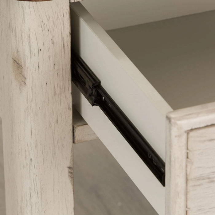 Farmhouse Reimagined End Table with Basket in Antique White image