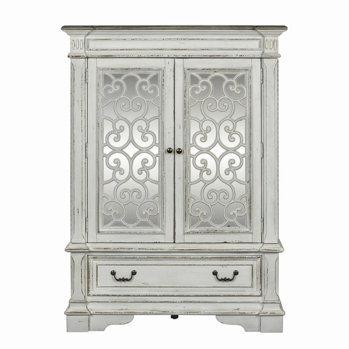 Abbey Park Mirrored Door Chest in Antique White image
