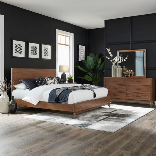 Century Modern King Platform Bed, Dresser & Mirror image