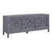 Marisol 65 Inch 3 Door Accent TV Stand in Weathered Honey and Soft Wash Gray - Plourde Furniture Co (Caribou, ME)