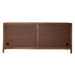 Marisol 74 Inch 4 Door Accent TV Stand in Weathered Honey and Soft Wash Gray - Plourde Furniture Co (Caribou, ME)
