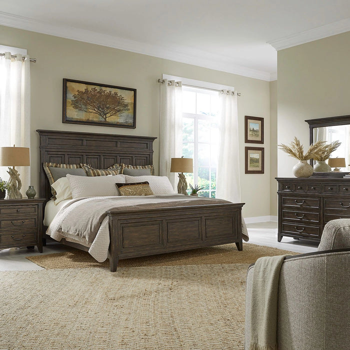 Paradise Valley King California Panel Bed, Dresser & Mirror, Night Stand image