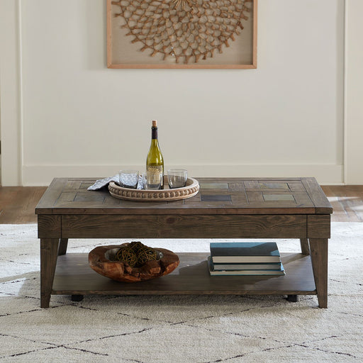 Arrowcreek Lift Top Cocktail Table in Weathered Stone - Plourde Furniture Co (Caribou, ME)