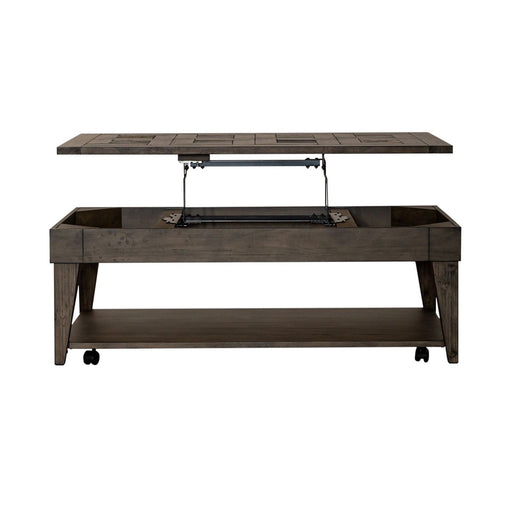 Liberty Furniture Arrowcreek Lift Top Cocktail Table in Weathered Stone image