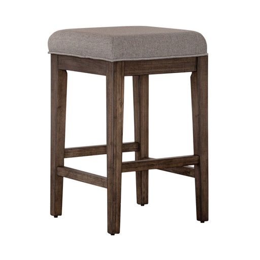 Arrowcreek Upholstered Console Stool in Weathered Stone - Plourde Furniture Co (Caribou, ME)